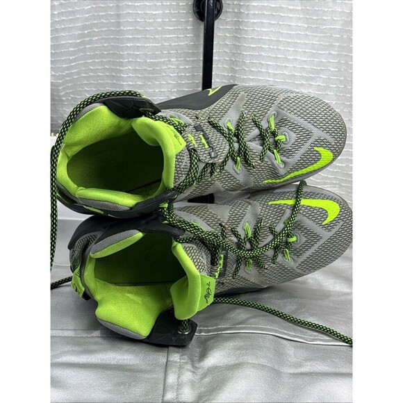 (T5)Nike Lebron XII Dunkman Force Grey Black Green 684593-001 Size 10.5 -2014 main image 8
